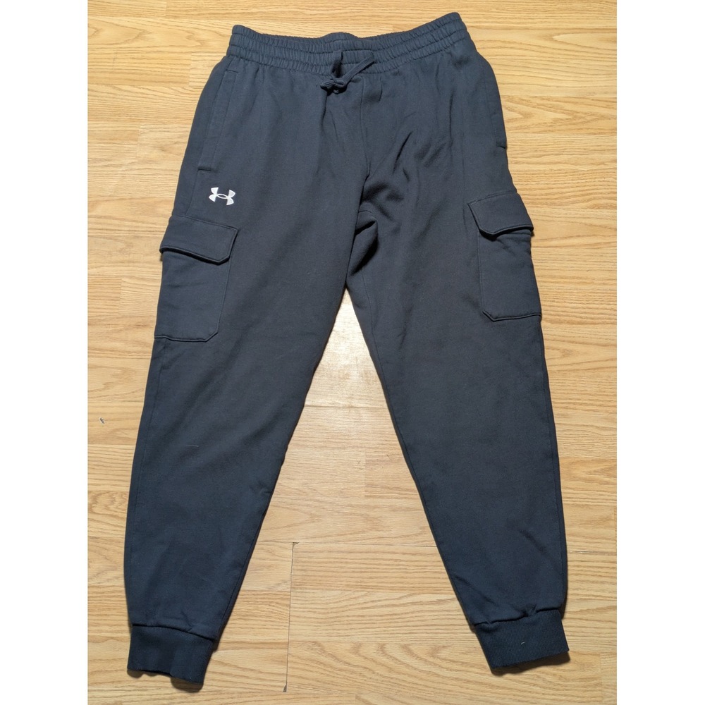 Under Armour Mens Rival Fleece Cargo Joggers Black Large